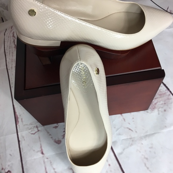 calvin klein white flats
